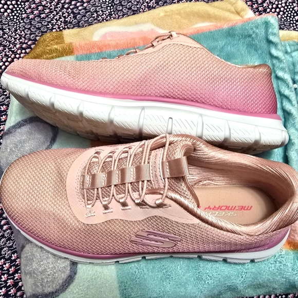 Skechers Pink Ombre Bungee Sneakers Sz 9 - Picture 6 of 7